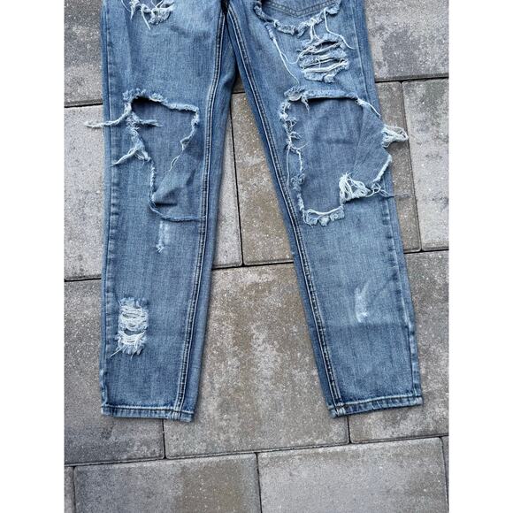 ONE TEASPOON distressed Awesome Baggies destroyed straight leg denim jeans - Picture 8 of 11